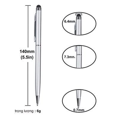 Bút cảm ứng 2 in 1 iphone ipad kiêm bút bi hiệu HOTCASE PEN cho điện thoại / máy tính bảng / các loại màn hình cảm ứng (cảm ứng siêu mượt mà, thiết kế thời trang) (Giao màu ngẫu nhiên) - hàng nhập khẩu
