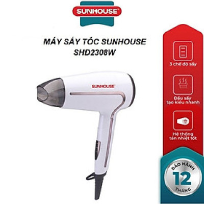 Máy sấy tóc gấp gọn Sunhouse SHD2308W 1500W - Hàng chính hãng