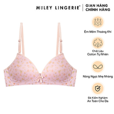 Áo Ngực Nữ Không Gọng Thun Lạnh Mút Mỏng Hoa Văn Active Miley Lingerie - Màu hồng đậm BRM12015