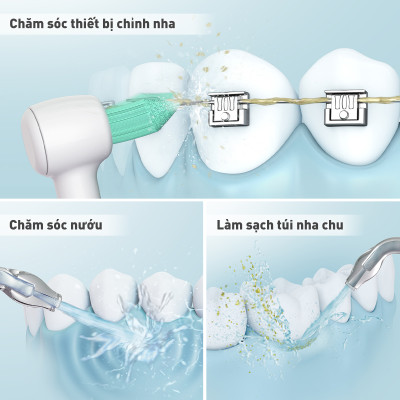 Combo Máy Tăm Nước Panasonic Công Nghệ Siêu Âm EW1613W451 và phụ kiện Đầu Tăm nước Thay Thế Panasonic WEW0982X401- Làm Sạch Kẽ Răng & Túi Nha Chu, Mát Xa Nướu - 10 Chế Độ - Bình Chứa Lớn - Hàng chính hãng 