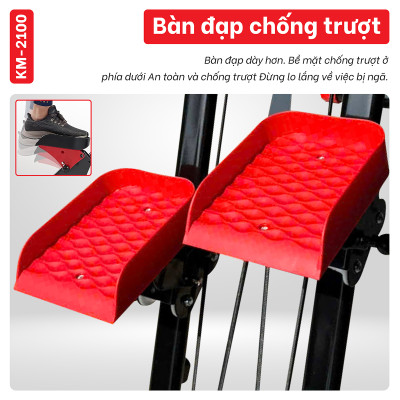 BG Máy Leo Núi KM-2100 Máy Leo Bậc Thang Gấp Gọn Thể Dục Tại Nhà An Toàn, Tiện Lợi, Hiệu Quả (hàng nhập khẩu) - 2100-RED