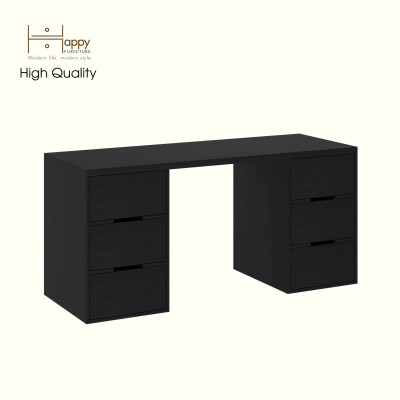 HAPPY FURNITURE ,Bàn làm việc 6 ngăn kéo - LAYLA , BAN_164 , 160cm x 59cm x 75cm DxRxC