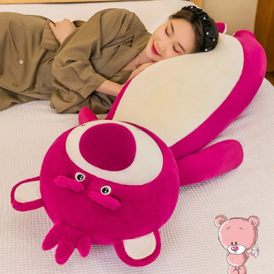 Thú nhồi bông lotso đỏ dáng dài êm mịn - Size từ 70cm đến 110cm- Quà tặng gấu dâu đậm dễ thương - Gối ôm mềm mịn cho bé.