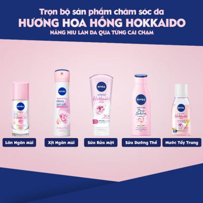 Xịt Ngăn Mùi NIVEA Serum Sáng Mịn Hương Hoa Hồng Hokkaido (150 ml) - 85304