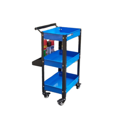 Xe đẩy dụng cụ mini 3 tầng có khay phụ thép sơn tĩnh điện