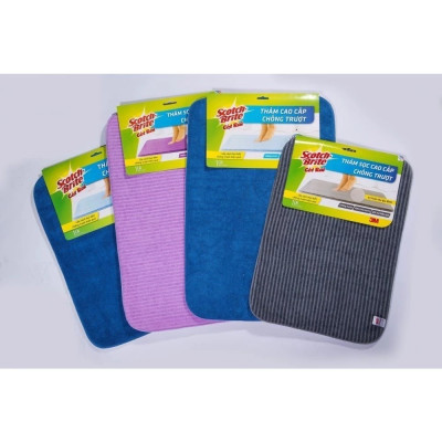 Thảm chống trượt 3M Scotch-Brite, 40x60cm, 3 lớp, thấm hút nước tốt, nhanh khô, Giúp chống trơn trượt và giữ vệ sinh