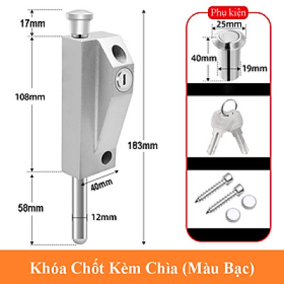 Chốt Khóa Cửa Âm Sàn KUNBE Chốt Núm Xoay Và Kèm Chìa Tích Hợp Lò Xo Bật