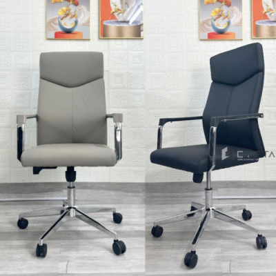 Ghế Trưởng phòng lưng cao nệm da CM4602-P Nội thất Capta Ghế Quản lý nệm da pu cao cấp hiện đại gật gù có tay tựa chân xoay thép mạ chrome tại hcm