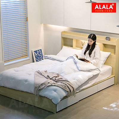 Giường ngủ ALALA1202 + 3 hộc kéo / Miễn phí vận chuyển và lắp đặt/ Đổi trả 30 ngày/ Sản phẩm được bảo hành 5 năm từ thương hiệu ALALA/ Chịu lực 700kg 