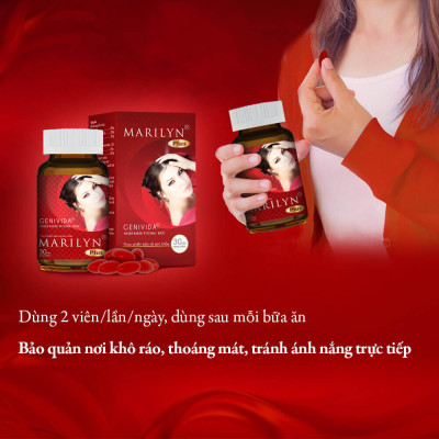 Liệu Trình Tăng Nội Tiết Tố Nữ Marilyn Plus Dân Khang Giảm Khô Hạn Tăng Sinh Lý Nữ Điều Hòa Kinh Nguyệt Hộp 30 viên