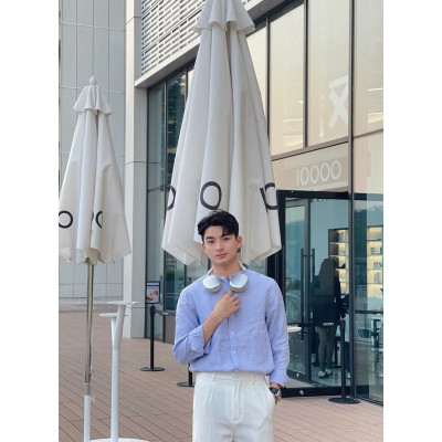 Áo sơ mi nam phong cách Hàn Quốc dài tay thiết kế cổ trụ tinh tế, thanh lịch MS04