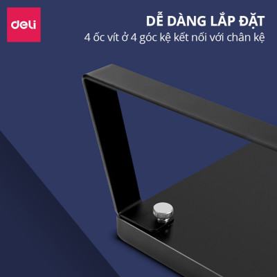 Kệ Để Màn Hình Máy Tính DELI Kệ Nâng Màn Hình Laptop PC Chất Liệu Kim Loại Có Rãnh Để Điện Thoại