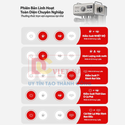 Máy pha cà phê Espresso chuyên nghiệp thương hiệu Mỹ HiBREW H10A - Hàng Nhập Khẩu