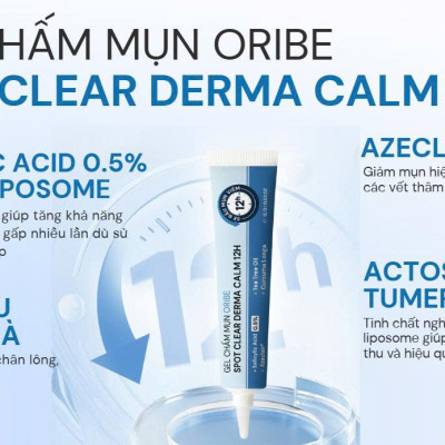 Gel chấm mụn giảm mụn giảm thâm mụn làm khô cồi mụn nhanh 12H Oribe Spot Clear Derma Calm 12H