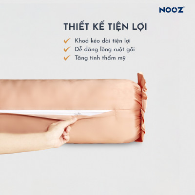 Vỏ Gối Ôm Lụa 60s NOOZ Bedding 37x100 cm Trơn Nhiều Màu Vải Mềm Mịn Kháng Khuẩn Bảo Vệ Làn Da