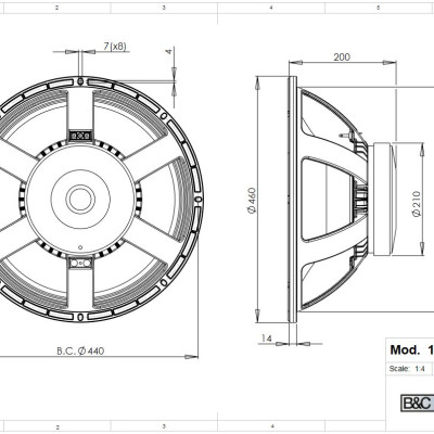 Loa rời Sub 5 Tấc B&C SPEAKERS 18RBX100 (1 cái) – Hàng Chính Hãng