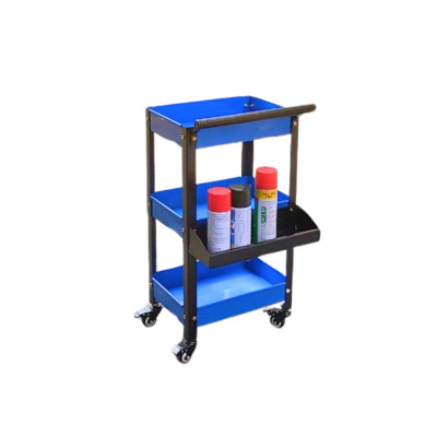 Xe đẩy dụng cụ mini 3 tầng có khay phụ thép sơn tĩnh điện