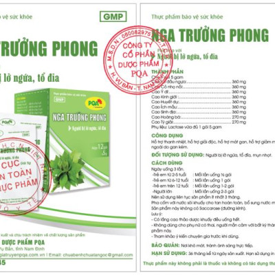 Nga Trưởng Phong PQA Hỗ Trợ Thanh Nhiệt Giải Độc, Giảm Mụn Nhọt Và Mẩn Ngứa Ngoài Da Hộp 12 Gói
