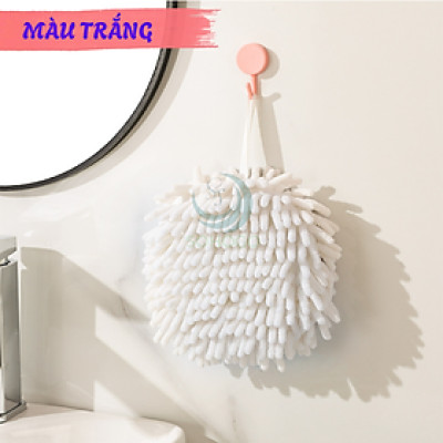 Khăn Lau Tay Treo Tường Microfiber  -	Khăn Lau Tay Siêu Mềm Dạng Tròn Treo Nhà Bếp/Nhà Tắm -	Khăn Treo Tường Dạng Tua Mềm Mại -	Khăn Lau Tay Thấm Hút Hình Quả Cầu Khăn Lau Tay Decor Gắn Tường Microfiber