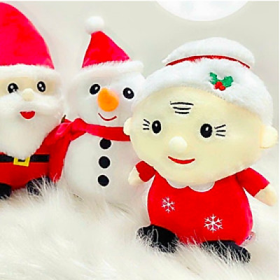 Thú nhồi bông ông già Noel, bà già Noel, người tuyết đáng yêu - Size 22cm - Quà tặng Noel đón giáng sinh vui vẻ.