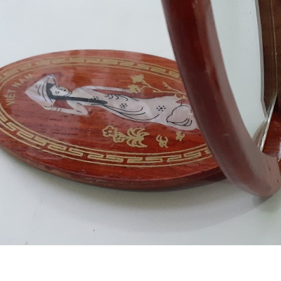 Combo Ba gương gỗ trắc mini- Gương trang điểm Khảm trai Cao cấp