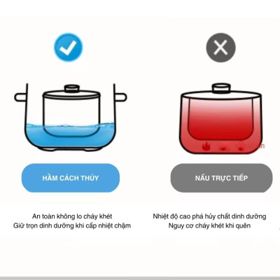 Nồi nấu chậm lòng sứ 3L Mishio MK397 kèm xửng hấp và 4 thố sứ tiện lợi không lo cháy khét hay bong tróc chống dính - Hàng chính hãng