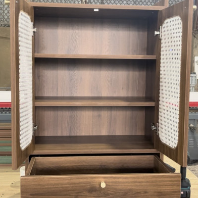 [Happy Home Furniture] MEYDAN, Tủ giày 2 cánh mây, 65cm x 34cm x 100cm ( DxRxC), TCM_055