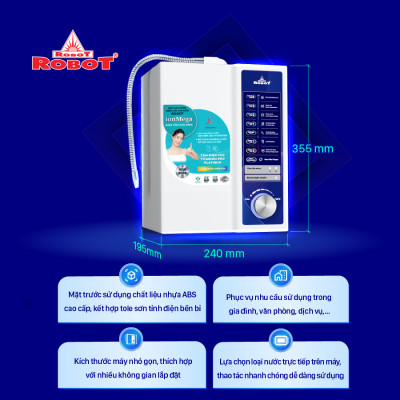 Máy Lọc Nước Điện Giải Ion Kiềm ROBOT ionMega 97 Dòng Máy Cơ - Hàng Chính Hãng