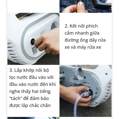 Máy Rửa Xe Mini Deli Công Suất Lớn - Tiết Kiệm Điện Năng, Phun Rửa Đa Năng - DL882201