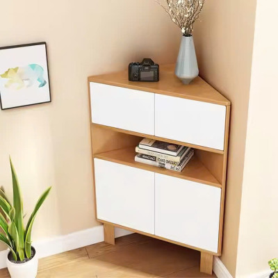 Nội thất phòng khách Tủ tam giác tiết kiệm không gian Tủ tường hiện đại đa chức năng cho gia đình Tủ gỗ lưu trữ góc