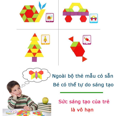 Đồ Chơi Xếp Hình Tangram Bằng Gỗ 155 Chi Tiết  Nhiều Màu Sắc Xếp Được Hàng Nghìn Hình Khác Nhau Cho Bé Tư Duy Sáng Tạo