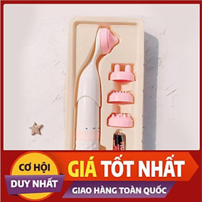 Bút Thẩm Mỹ Mini 208 Mẫu Mới Có 4 Đầu Massage Mặt Thay Thế (Tặng Kèm Pin Theo Máy)