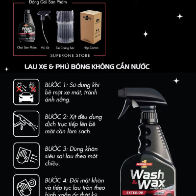 Dung Dịch Lau Xe Và Phủ Bóng Ngoại Thất Không Cần Nước SUPERONE Waterless Wash And Wax - Exterior SOUTHWALL A201