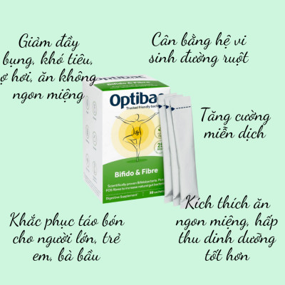 Thực phẩm Men vi sinh OptiBac Probiotics xanh Anh 30 gói hỗ trợ điều trị táo bón Dành cho Mẹ và bé