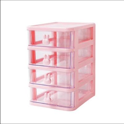 Kệ Đựng Phụ Kiện Văn Phòng Phẩm Để Bàn Thiết Kế Tay Cầm Hình Thỏ Dễ Thương - Kệ Tủ Mini 2,3,4 Tầng Giao Màu Ngẫu Nhiên- Hàng chính hãng