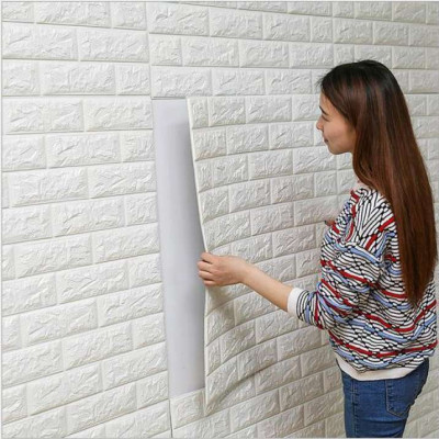 10 Tấm Xốp Dán Tường Giả Gạch Màu Trắng Dày 4mm Khổ 70X77 Cm Chịu Lực, Chịu Nước, Chống Ẩm Mốc Loại Cao Cấp 