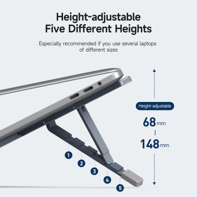 Giá Đỡ nhôm nguyên khối dành cho Laptop, Macbook, iPad Dux Ducis X-Shape Folding điều chỉnh độ cao, tản nhiệt_ Hàng chính hãng
