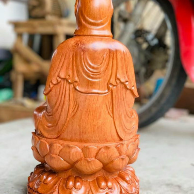 Tượng phật bà quan âm bồ tát bằng gỗ hương đá kt cao 70×35×35cm