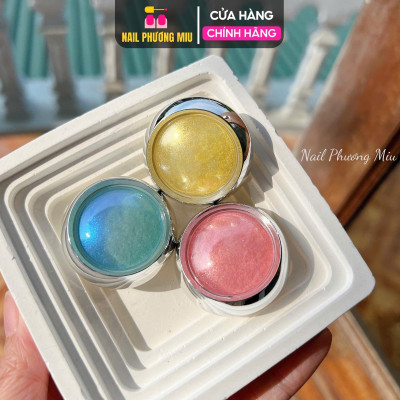 Set Tráng Gương Ánh Ngọc Trai 6 Hũ Nhiều Màu Dạ Quang Dạng Bột Chuyên Dùng Trang Trí Móng - Nail Phương Miu