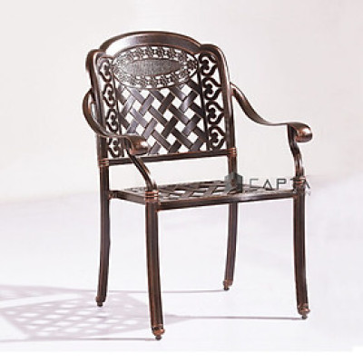 Ghế cafe nhựa đúc caro chéo màu đồng CC2015-A Nội thất Capta Ghế ăn ngoài trời nhựa đúc màu đồng xếp chồng có tay tựa   