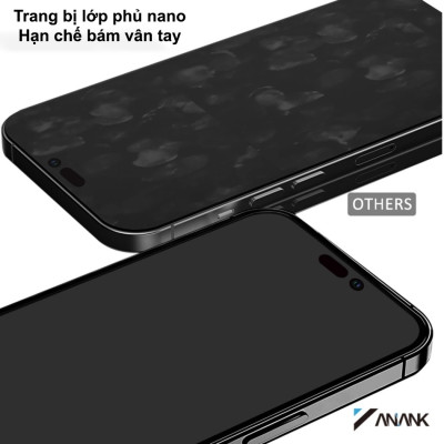 Miến dán kính cường lực khung tự dán màn hình cho iPhone 17 Pro Max / 17 Pro / 16 Pro Max / 15 Pro Max hiệu ANANK AGC 2.5D -  Mỏng 0.25mm, vát 2.5D, Trong Suốt Chuẩn HD, Công nghệ AR300 chống vân dầu - Hàng nhập khẩu