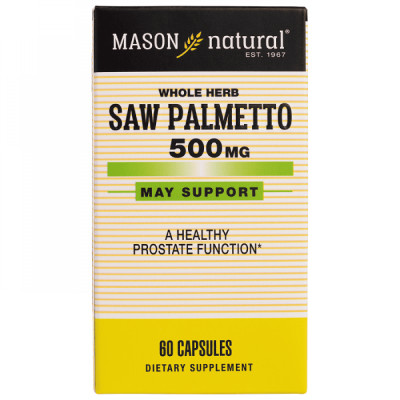 Mason Natural Saw Palmetto 500mg – Hỗ trợ điều trị phì đại tiền liệt tuyến hộp 60 viên
