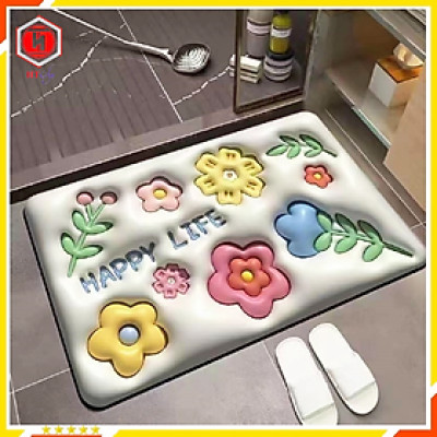 Thảm Lau Chân, COMBO 2 CHIẾC, Thảm Chùi Chân 3D Hoạ Tiết Siêu Đẹp, Thấm Nước Tốt, Đế Chống Trượt