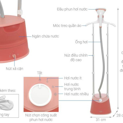 Bàn ủi hơi nước đứng Philips STE1020/40 1800W - Hàng Chính Hãng