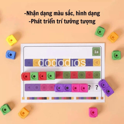 Bộ đồ chơi xếp hình thông minh Number Blocks hình vuông 100 viên - Chính hãng dododios