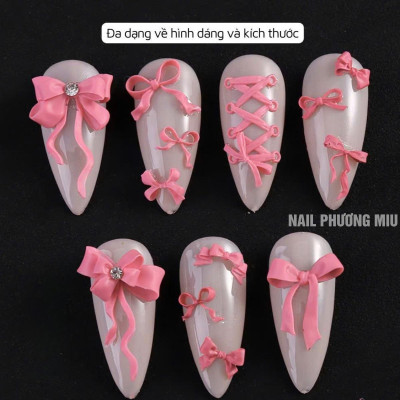 Khuôn in 3D Silicon Tạo Hình Nơ Nút Dài Ngắn 25 Mẫu To Nhỏ Làm Nail Phong Cách Tiểu Thư Điệu Đà Đáng Yêu Trang Trí Móng Nghệ Thuật