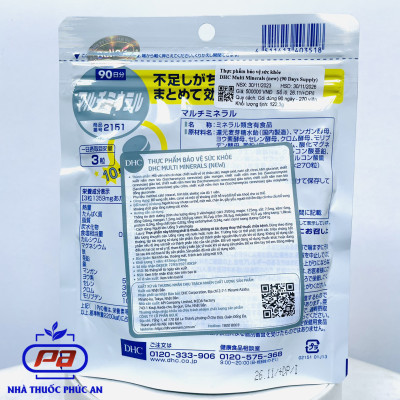 Viên uống Khoáng tổng hợp DHC Nhật Bản 30 - 90 ngày bổ sung 10 loại khoáng chất cần thiết