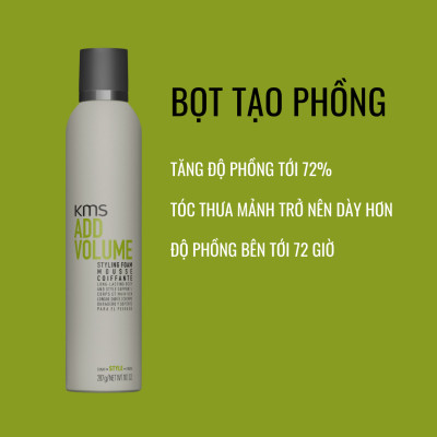 Bọt Tạo Phồng Tóc Goldwell KMS Addvolume Tạo Phồng Nhanh Không Bết, Giữ Độ Phồng Lên Đến 72h - 300ml