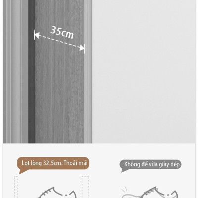 Tủ Giày Dép Gỗ 4 Cánh Kèm Chân Sắt Đơn Giản Mà Đẹp Thương Hiệu SIB Decor TG31