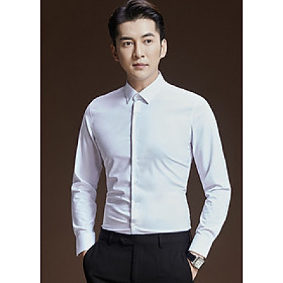 Áo sơ mi trơn TITISHOP SM1117 Trắng